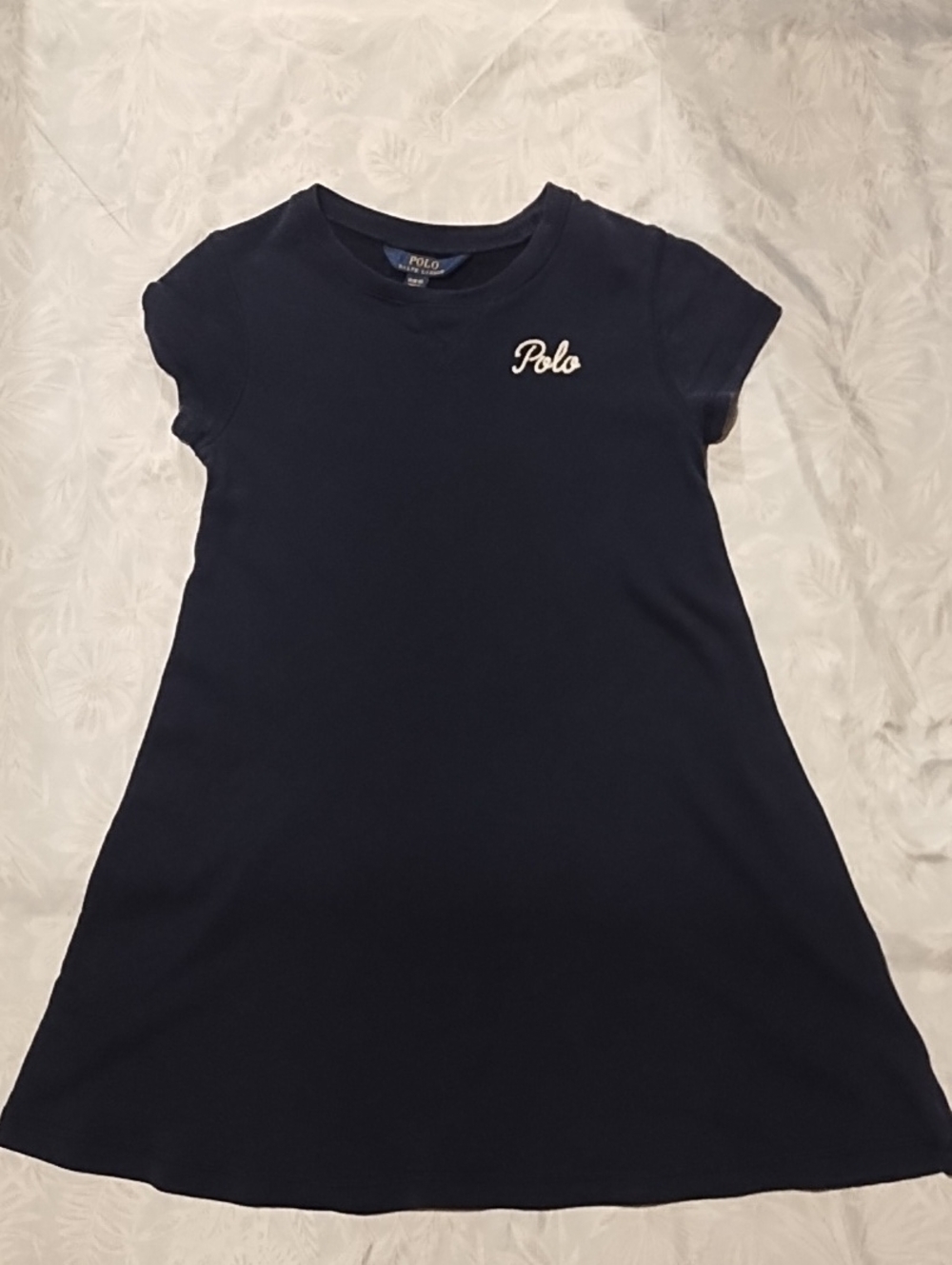 💥2/$5💥Polo by Ralph Lauren Navy Short-Sleeve A-Line Dress Size 8-10 VGC.